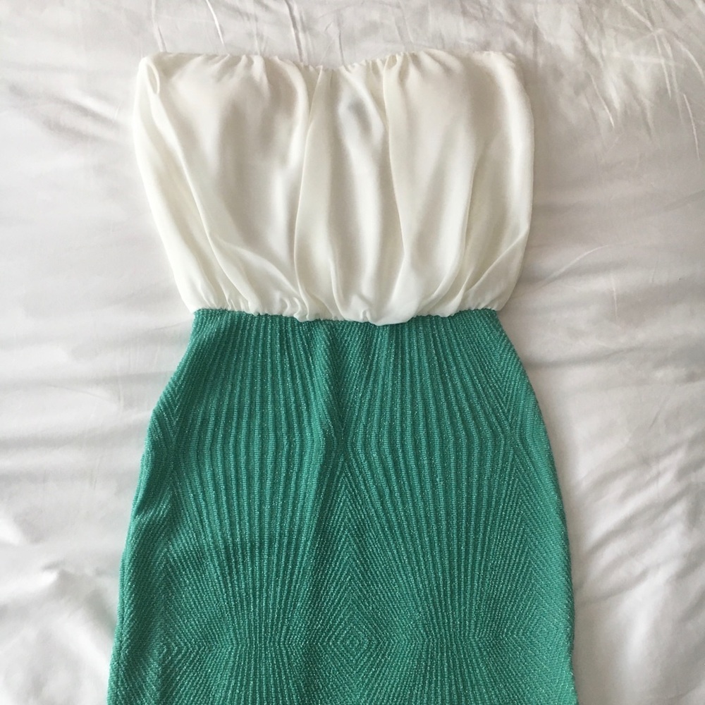 White and turquoise mermaid dress